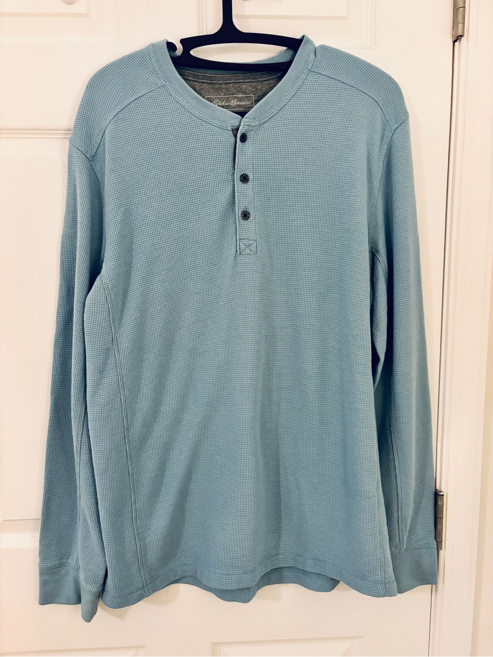 Men's Eddie Bauer Light Blue Long-Sleeve Henley - Size L